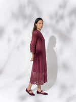 Load image into Gallery viewer, GIA BURDUNDY OPENWORK DRESS