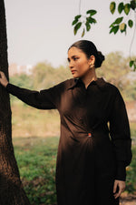 Load image into Gallery viewer, Mocha Hourglass Shirt Dress