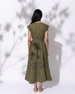 Load image into Gallery viewer, ZORA OLIVE OPEN WORKDRESS