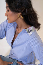 Load image into Gallery viewer, KATE HAND-EMBELLISHED SHIRT
