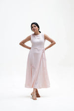 Load image into Gallery viewer, BLUSH LINEN CORSAGE DRESS
