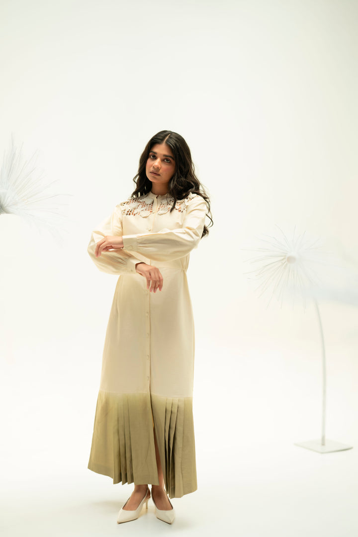 MEADOW PLEATED SHIRT DRESS