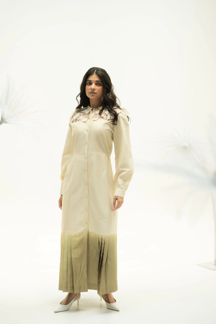 MEADOW PLEATED SHIRT DRESS