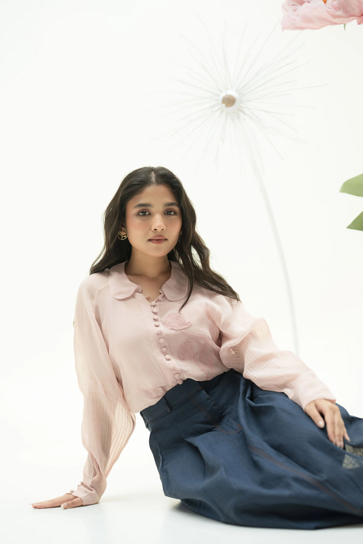 ESTHER ORGANZA EMBELLISHED SHIRT