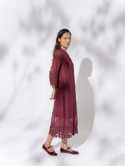 GIA BURDUNDY OPENWORK DRESS
