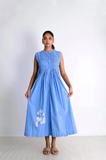 Load image into Gallery viewer, CLARA  LINEN  HAND SMOCKED DRESS
