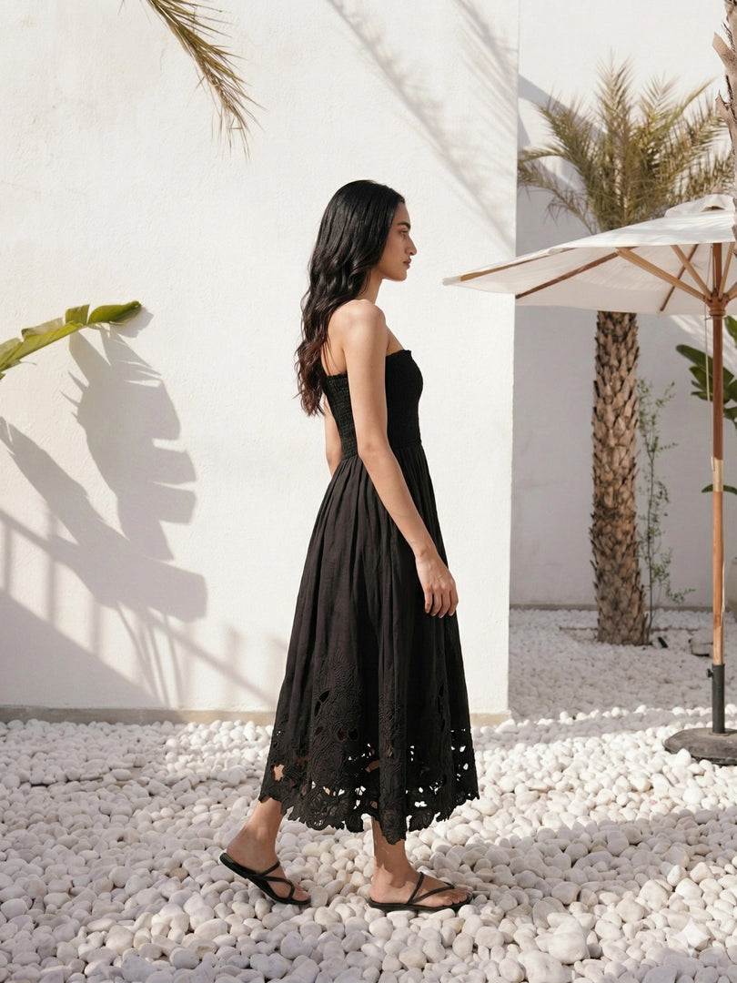 Lina Handcrafted Linen Dress Bloome