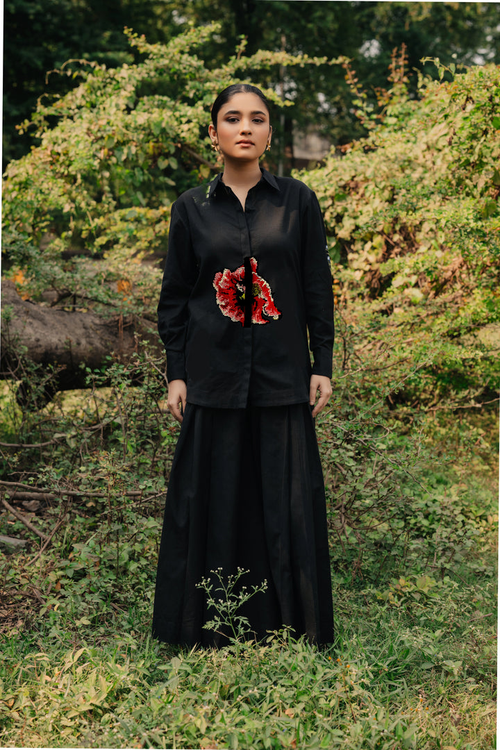 Estrella Pixel Embroidered Linen Shirt