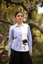 Load image into Gallery viewer, FERN STRIPED EMBROIDERED SHIRT
